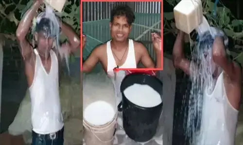 విడాకులు వచ్చాయని.. 40 లీటర్ల పాలతో స్నానం.. వీడియో వైరల్!