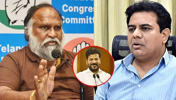 ‘నీ మంచికే చెబుతున్నా.. రేవంత్ను రెచ్చగొట్టకు’.. కేటీఆర్కు జగ్గారెడ్డి మాస్ వార్నింగ్ ‘నీ మంచికే చెబుతున్నా.. రేవంత్ను రెచ్చగొట్టకు’.. కేటీఆర్కు జగ్గారెడ్డి మాస్ వార్నింగ్