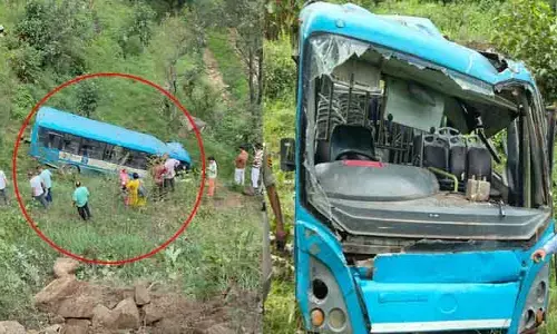 Accident: లోయలో పడిపోయిన బస్సు.. స్పాట్‌లోనే ఐదుగురు దుర్మరణం