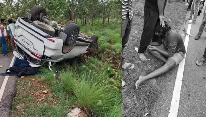 శ్రీశైలం దర్శనానికి వెళ్తుంటే కారు ప్రమాదం.. ముగ్గురికి గాయాలు శ్రీశైలం దర్శనానికి వెళ్తుంటే కారు ప్రమాదం.. ముగ్గురికి గాయాలు