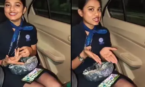 ఎయిర్ హెస్టెస్ నోట తెలంగాణ జానపదం.. పిల్ల ఎక్స్‌ప్రెషన్స్‌కి సోషల్ మీడియా షేక్