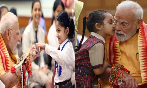 Raksha Bandhan: చిన్నారులతో ప్రధాని మోడీ రక్షాబంధన్ వేడుకలు.. ఫోటోలు వైరల్