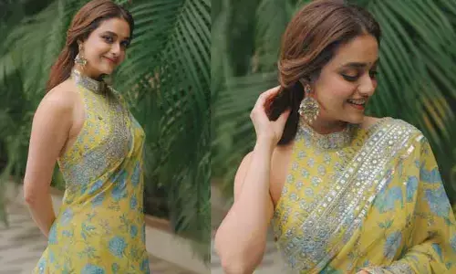 ట్రెడిషనల్ లుక్‌లో కీర్తి సురేశ్.. సూర్యుడిని క్యాచ్ చేస్తున్నా అంటూ ఇంట్రెస్టింగ్ పోస్ట్