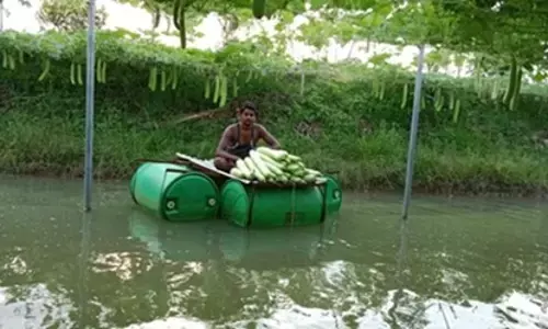 చెరువుపై స్మార్ట్ ఫార్మింగ్.!