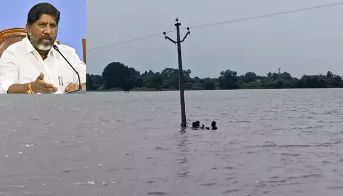 చెరువులో ఈదుకుంటూ వెళ్లిన లైన్మెన్.. అభినందించిన భట్టి విక్రమార్క చెరువులో ఈదుకుంటూ వెళ్లిన లైన్మెన్.. అభినందించిన భట్టి విక్రమార్క