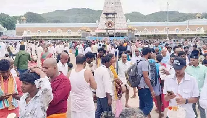 తిరుమలలో కొనసాగుతున్న భక్తుల రద్దీ.. 25 కంపార్టుమెంట్లలో భక్తులు తిరుమలలో కొనసాగుతున్న భక్తుల రద్దీ.. 25 కంపార్టుమెంట్లలో భక్తులు