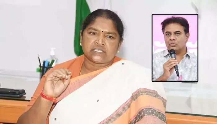 నువ్వు డర్టీ మైండ్ గురించి మాట్లాడుతున్నవా.. కేటీఆర్పై సీతక్క ఫైర్ నువ్వు డర్టీ మైండ్ గురించి మాట్లాడుతున్నవా.. కేటీఆర్పై సీతక్క ఫైర్