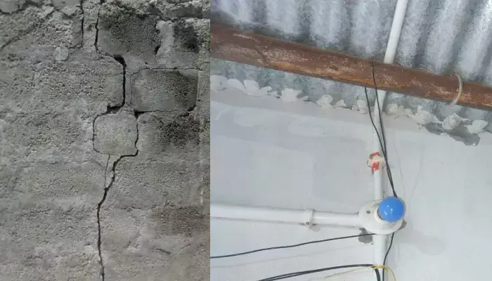 బ్లాస్టింగ్‌తో ఇండ్లకు బీటలు... నష్టపరిహారం ఇవ్వాలని డిమాండ్
