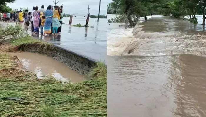 ప్రమాదకరంగా కప్పల వాగు ప్రవాహం.. రోడ్లు బ్లాక్