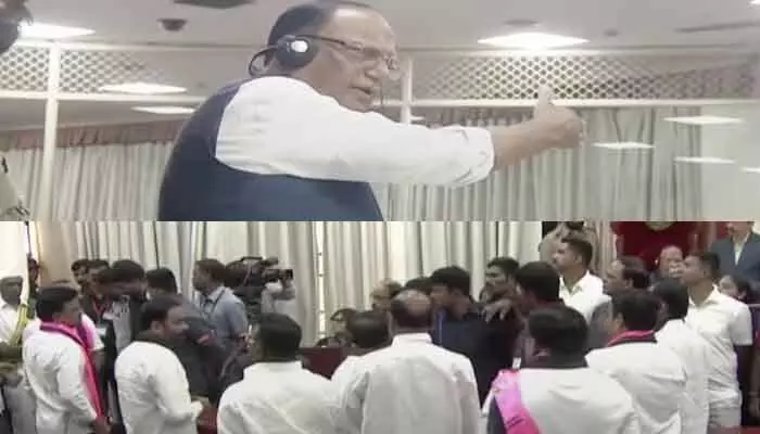 శాసనమండలిలో గందరగోళం.. చర్చ లేకుండానే పలు బిల్లులకు ఆమోదం శాసనమండలిలో గందరగోళం.. చర్చ లేకుండానే పలు బిల్లులకు ఆమోదం