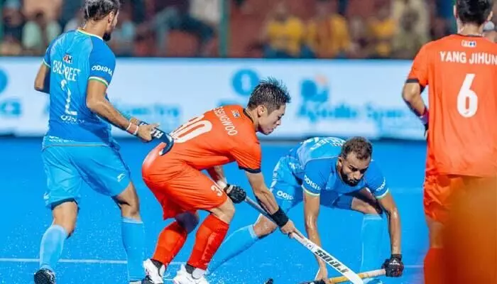 Hockey Asia Cup : భారత్, సౌత్ కొరియా మ్యాచ్ డ్రా Hockey Asia Cup : భారత్, సౌత్ కొరియా మ్యాచ్ డ్రా