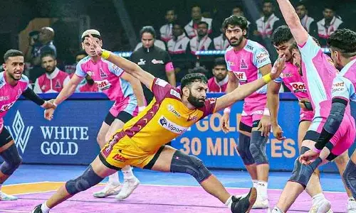 PKL 2025 : ఎట్టకేలకే బోణీ కొట్టిన తెలుగు టైటాన్స్.. జైపూర్‌పై విజయం