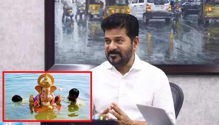 తెలంగాణలో ప్రశాంతంగా ముగిసిన వినాయక నిమజ్జనాలు.. సీఎం రేవంత్ రెడ్డి అభినందనలు తెలంగాణలో ప్రశాంతంగా ముగిసిన వినాయక నిమజ్జనాలు.. సీఎం రేవంత్ రెడ్డి అభినందనలు