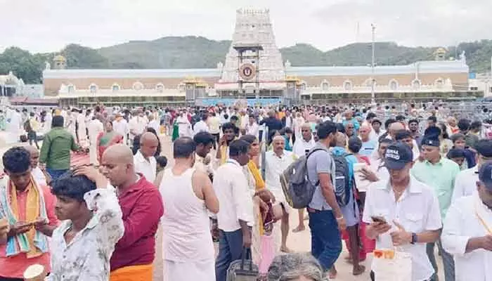 తిరుమలలో కొనసాగుతున్న భక్తుల రద్దీ.. సర్వదర్శనానికి 12 గంటల సమయం తిరుమలలో కొనసాగుతున్న భక్తుల రద్దీ.. సర్వదర్శనానికి 12 గంటల సమయం