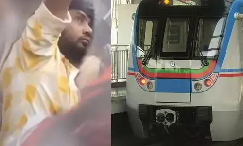హైదరాబాద్ మెట్రోలో దారుణం.. జిప్ తీసి యువతితో..!