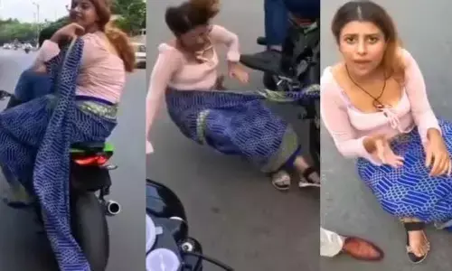 Viral video: చెబితే వినకపోతే ఎలా మేడం..! బైక్‌పై మహిళ చీర కొంగు ప్రమాదం.. వీడియో వైరల్