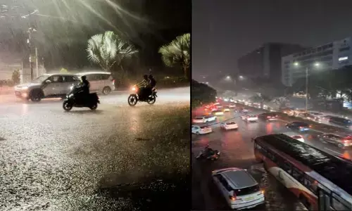 Heavy rains: హైదరాబాద్‌లో దంచికొడుతున్న వాన.. రహదారులు జలమయం