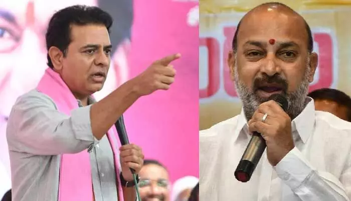 గల్లీ కార్పొరేటర్లా కాకుండా.. కేంద్రమంత్రిగా మాట్లాడటం నేర్చుకో: బండి సంజయ్కి కేటీఆర్ కౌంటర్ గల్లీ కార్పొరేటర్లా కాకుండా.. కేంద్రమంత్రిగా మాట్లాడటం నేర్చుకో: బండి సంజయ్కి కేటీఆర్ కౌంటర్