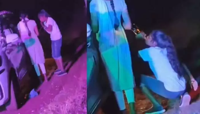 దద్దరిల్లిన పెళ్లి బరాత్...అమ్మాయిలే బీర్లు కొడుతూ ! దద్దరిల్లిన పెళ్లి బరాత్...అమ్మాయిలే బీర్లు కొడుతూ !