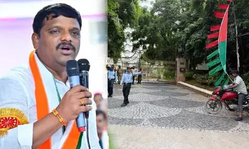 Teenmar Mallanna: మరికాసేపట్లో తీన్మార్ మల్లన్న కొత్తపార్టీ..  తాజ్ కృష్ణ వద్ద హై టెన్షన్