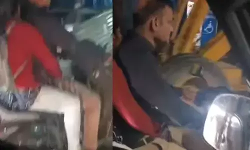 స్కూటీపైనే తెగించారు...అంకుల్ తో యువ‌తి అరాచకం !