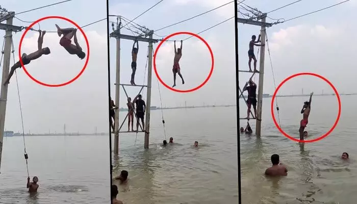 Viral video: రేయ్ ఎవర్రా మీరంతా..! కరెంట్ వైర్లతో ఆటలాడిన బాలురు.. నెటిజన్లు షాక్! వీడియో వైరల్ Viral video: రేయ్ ఎవర్రా మీరంతా..! కరెంట్ వైర్లతో ఆటలాడిన బాలురు.. నెటిజన్లు షాక్! వీడియో వైరల్