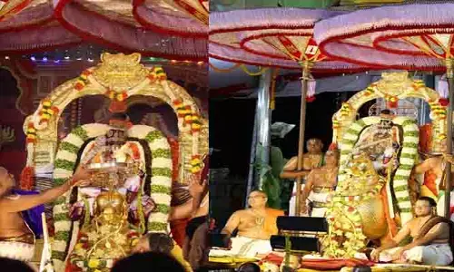 హంస వాహనంపై సరస్వతీదేవిగా అభయమిచ్చిన శ్రీ మలయప్పస్వామి