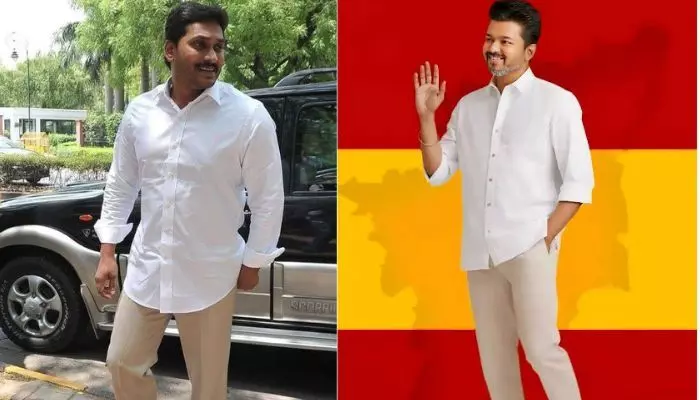 జగన్ను ఫాలో అవుతున్న దళపతి విజయ్.. నెట్టింట చర్చ జగన్ను ఫాలో అవుతున్న దళపతి విజయ్.. నెట్టింట చర్చ
