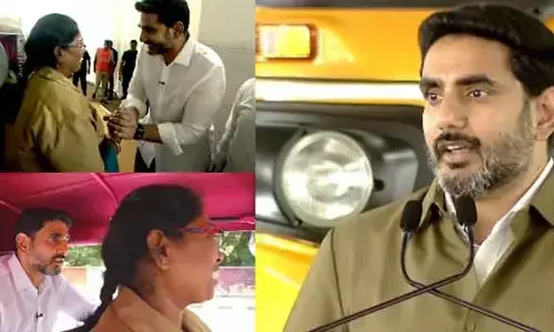 మగవాళ్లకన్నా ఈ అక్కే అద్భుతంగా ఆటో నడిపారు: నారా లోకేశ్