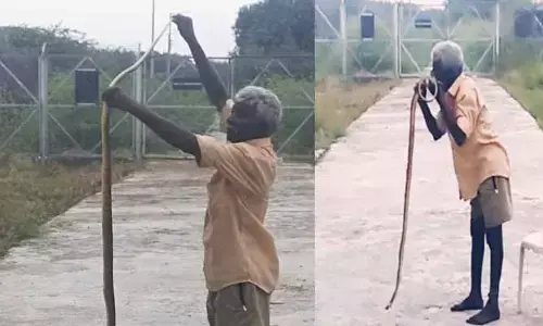 పామును కాటేసిన స్నేక్ క్యాచ‌ర్..!
