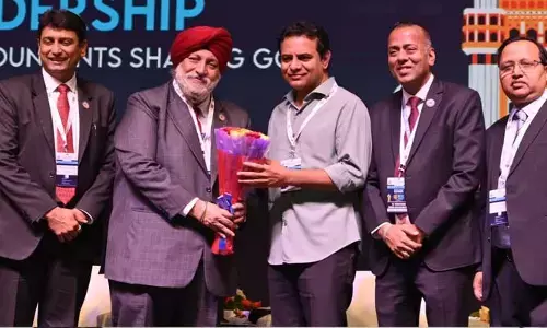 గ్లోబల్ కేపబులిటీ సెంటర్లకు రాజధానిగా హైదరాబాద్.. జీసీసీ సమావేశంలో కేటీఆర్ కీలక ప్రసంగం