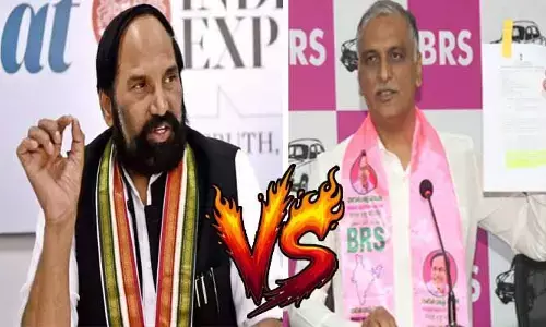 Uttam: హరీశ్ ఆ అలవాటు మానుకో.. మంత్రి ఉత్తమ్ కుమార్ రెడ్డి కౌంటర్