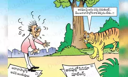Disha Cartoon: జనావాసాల్లోకి వన్య మృగాలు రావడంపై ‘దిశ’ సెటైరికల్ కార్టూన్..