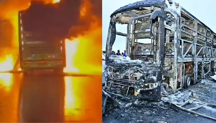 బైక్కు ముందే యాక్సిడెంట్.. ఆ తర్వాతే బస్సు ప్రమాదం.. వెలుగులోకి కొత్త కోణం బైక్కు ముందే యాక్సిడెంట్.. ఆ తర్వాతే బస్సు ప్రమాదం.. వెలుగులోకి కొత్త కోణం