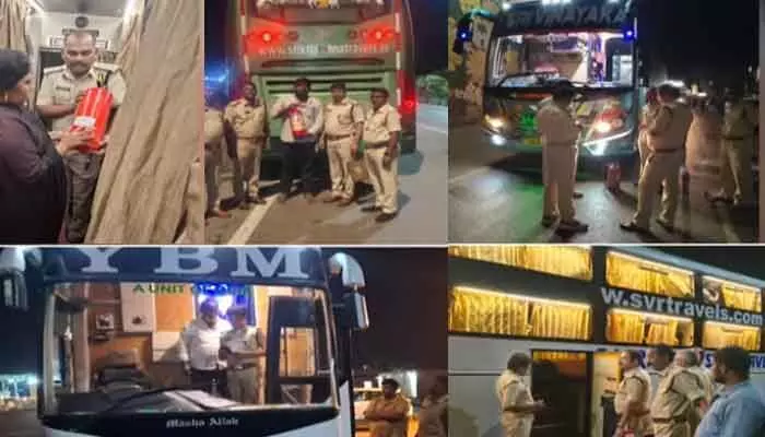 రాష్ట్రవ్యాప్తంగా ప్రైవేట్ వాహనాల్లో విస్తృత తనిఖీలు.. 289 కేసులు నమోదు రాష్ట్రవ్యాప్తంగా ప్రైవేట్ వాహనాల్లో విస్తృత తనిఖీలు.. 289 కేసులు నమోదు