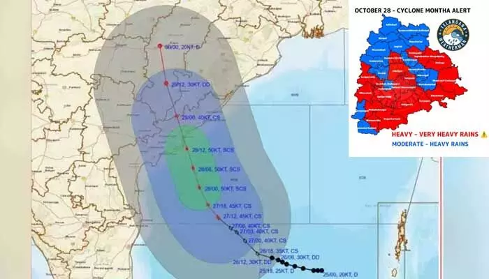 నగరాన్ని తాకిన మొంథా ఎఫెక్ట్.. హైదరాబాద్లో భారీ వర్షాలు నగరాన్ని తాకిన మొంథా ఎఫెక్ట్.. హైదరాబాద్లో భారీ వర్షాలు