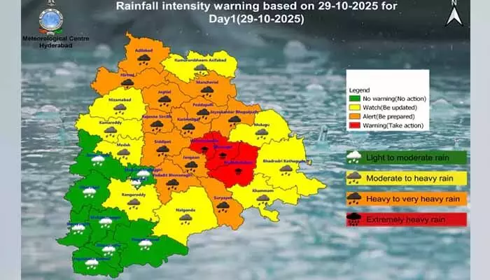 దారి మార్చుకున్న మొంథా.. తెలంగాణకు భారీ ముప్పు.. వాతావరణశాఖ కీలక హెచ్చరిక దారి మార్చుకున్న మొంథా.. తెలంగాణకు భారీ ముప్పు.. వాతావరణశాఖ కీలక హెచ్చరిక