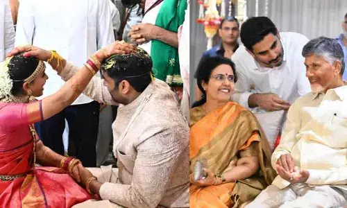 గ్రాండ్ గా నారా రోహిత్ వివాహం....హాజరైన చంద్రబాబు, లోకేశ్