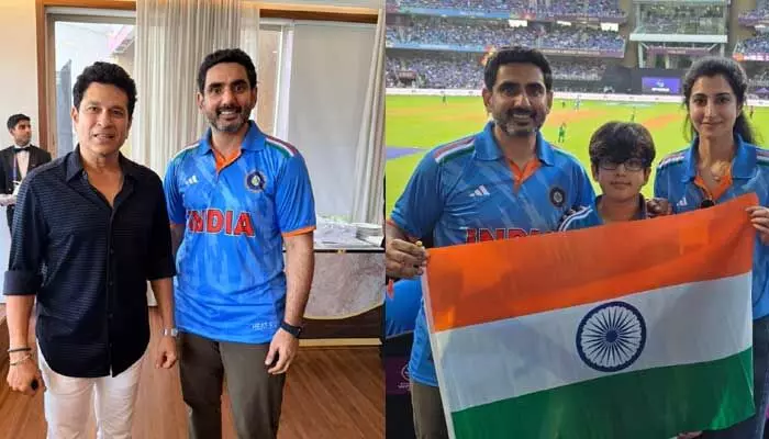సచిన్ తో లోకేష్ - బ్రాహ్మణి దంపతుల సెల్ఫీ.. క్రికెట్ దేవుడంటూ పోస్ట్ సచిన్ తో లోకేష్ - బ్రాహ్మణి దంపతుల సెల్ఫీ.. క్రికెట్ దేవుడంటూ పోస్ట్