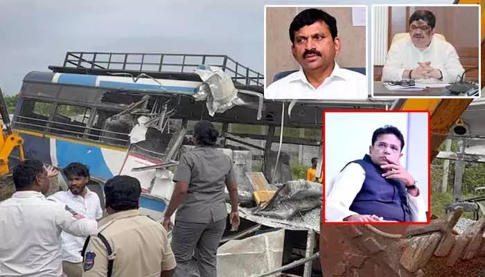 ఆర్టీసీ బస్సు ప్రమాదంపై తెలంగాణ మంత్రులు దిగ్భ్రాంతి ఆర్టీసీ బస్సు ప్రమాదంపై తెలంగాణ మంత్రులు దిగ్భ్రాంతి