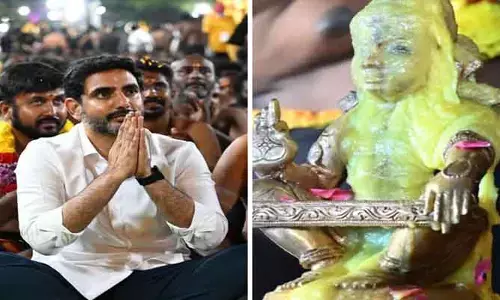 పడి పూజలో పాల్గొన్న మంత్రి నారా లోకేష్