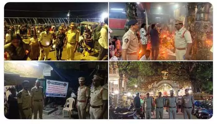 దేవాలయాల వద్ద కట్టుదిట్టమైన భద్రత : ఎన్టీఆర్ జిల్లా పోలీసులు దేవాలయాల వద్ద కట్టుదిట్టమైన భద్రత : ఎన్టీఆర్ జిల్లా పోలీసులు
