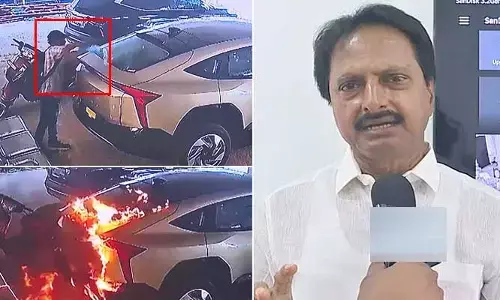 వైసీపీ నేత పూనూరు గౌతమ్ రెడ్డి కారుకు నిప్పు.. సీసీటీవీ ఫుటేజీలో ఘటనా దృశ్యాలు