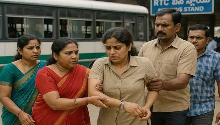 బస్టాండ్ లో వెండి కడియాల చోరీకి యత్నం.. పోలీసులకు అప్పగించిన ప్రయాణికులు బస్టాండ్ లో వెండి కడియాల చోరీకి యత్నం.. పోలీసులకు అప్పగించిన ప్రయాణికులు