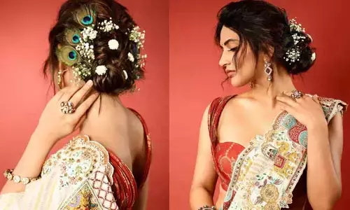 చీరలో తళుక్కుమంటున్న స్టార్ హీరోయిన్.. అలాంటి పోస్ట్ పెట్టడంతో నెటిజన్ల రియాక్షన్ ఇదే...