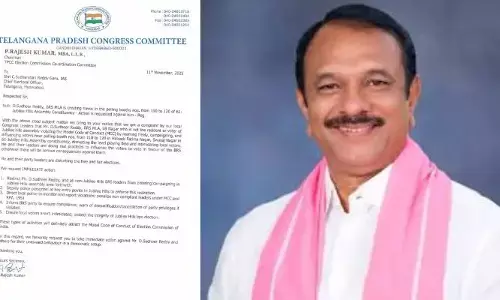 జూబ్లీహిల్స్ బైపోల్.. ఎమ్మెల్యే సుధీర్ రెడ్డిపై ఈసీకి ఫిర్యాదు