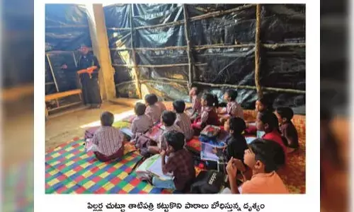 Village schools: నిలువెత్తు నిర్లక్ష్యం..? పిల్లర్లకే పరిమితమైన పల్లె గడ్డ తండా బడి