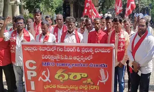 ప్ర‌భుత్వ భూములు ప్రైవేట్ వ్య‌క్తుల‌కు అమ్మ‌కూడ‌దు : సీపీఐ రాష్ట్ర కార్య‌ద‌ర్శి వ‌ర్గ స‌భ్యుడు బాల న‌ర‌సింహ