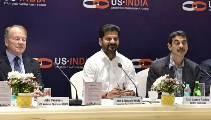 ఇండియన్ మార్కెట్ కు గేట్ వే గా తెలంగాణ: సీఎం రేవంత్ రెడ్డి ఇండియన్ మార్కెట్ కు గేట్ వే గా తెలంగాణ: సీఎం రేవంత్ రెడ్డి
