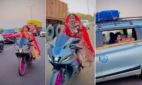 రీల్స్‌ కోసం రిస్క్‌.. వైరల్‌గా మారిన ‘వధువు’ హైవే బైక్ రైడ్..! కానీ కథలో ట్విస్ట్‌ ఇదే!